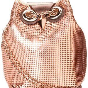 Kate Spade NY Evening Belle Night Owl Evening Bag Rose Gold Metallic Clutch